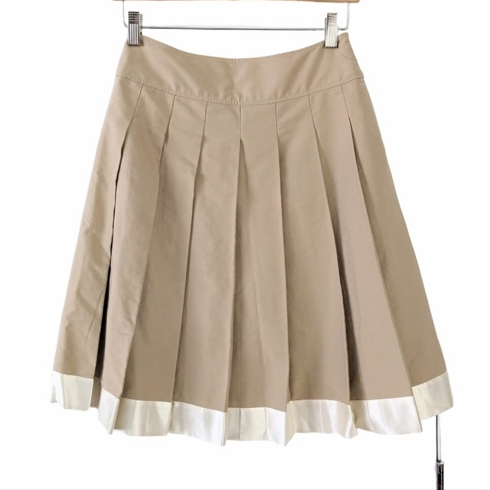 Valentino pleated a line skirt tan beige size 2